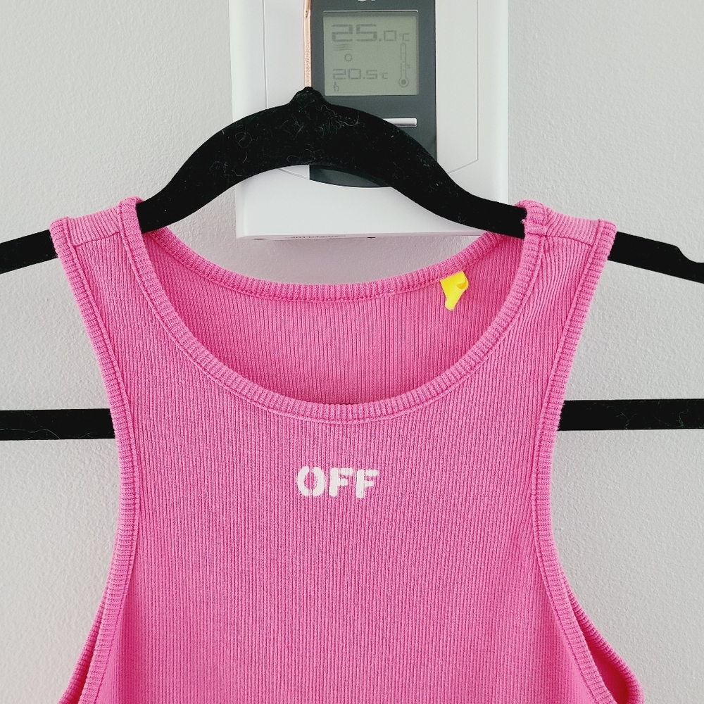 OFF-WHITE : Off Stamp Ribbed Tank Dress - Picture 6 of 11